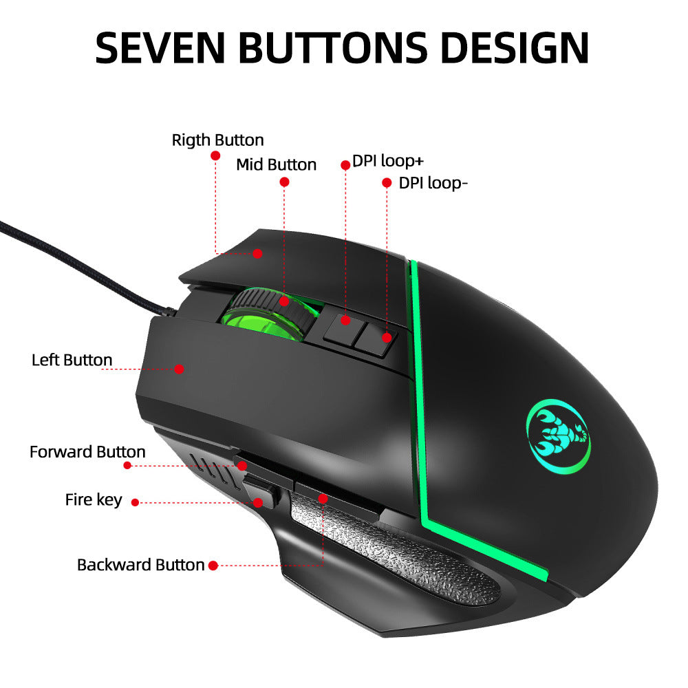 6400dpi wired gaming mouse