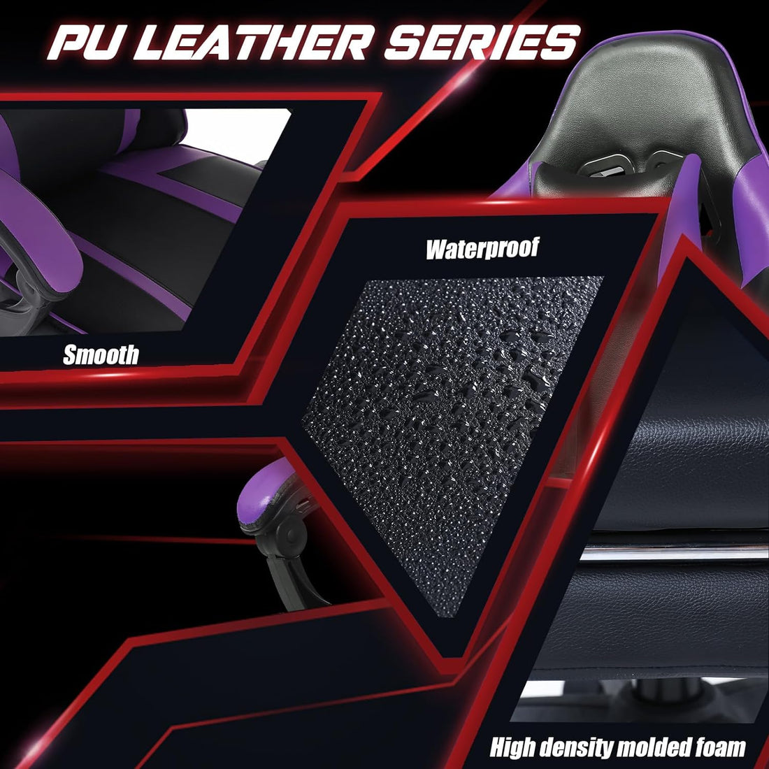 Ergonomic Gaming Chair For Adults, Adjustable Lumbar Backrest Office Chair